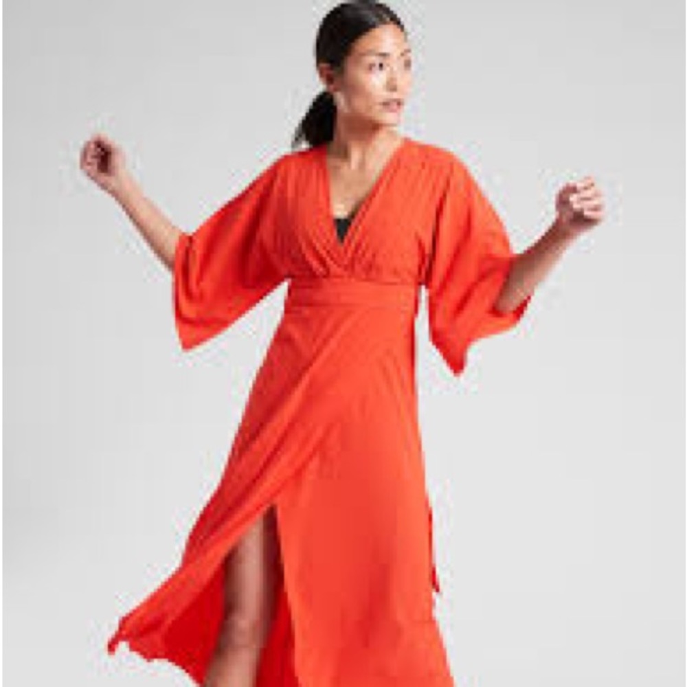 Athleta Calistoga Coverup Kimono in Vermillion